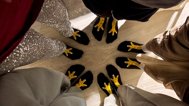 Friends in Matching Socks