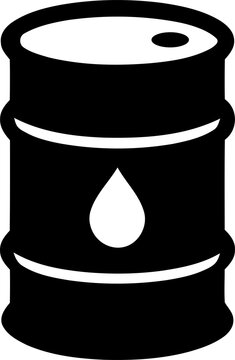 Oil barrel with drop symbol during industrial production concept isolated on transparent background
