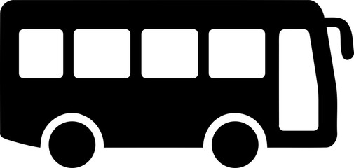 Silhouette of a passenger bus during daytime isolated on transparent background © MdAbulBasar