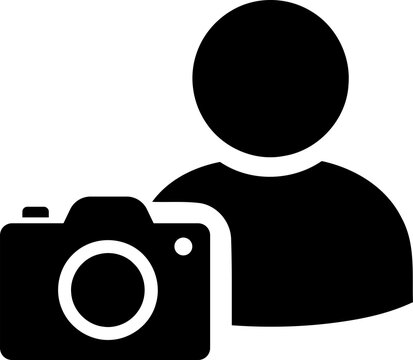 Silhouette of a person holding a camera during a photo session for creative concept Isolated on transparent background