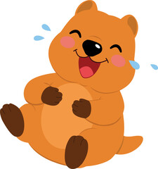 Fototapeta premium Laughing Quokka Character Showing Joy and Happiness