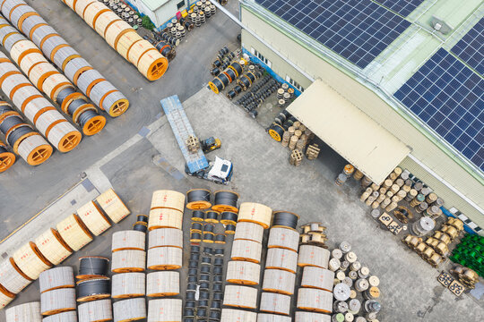 Industrial Cable Factory Yard and Cable Spool Storage
