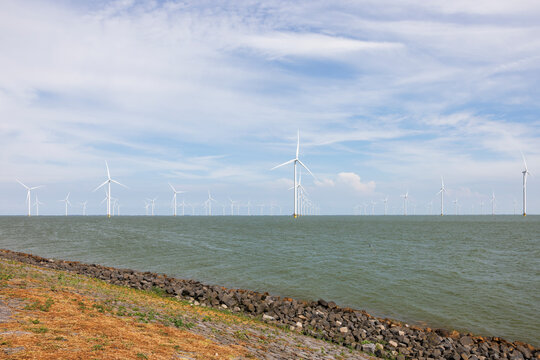 Offshore wind farm at the sea