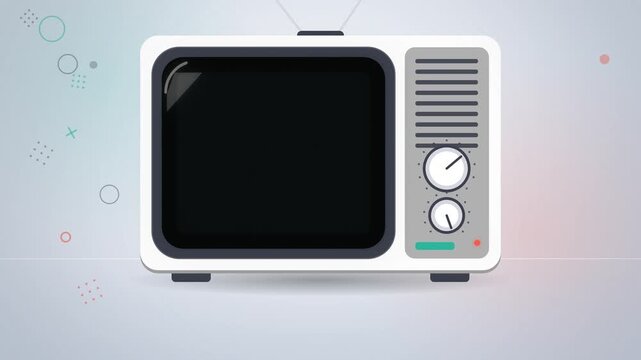 Retro CRT television cycling static and color bars seamless loop