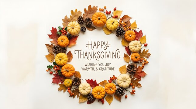 Autumn floral wreath with a happy fall yall greeting for seasonal decor