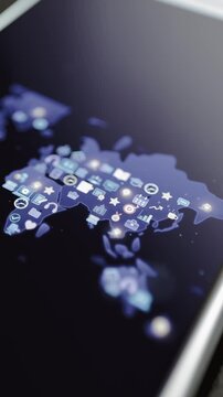 Asian icon mosaic visualizes connected personal development