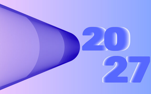 Modern 2027 New Year background with blue purple gradient waves, perfect for celebrations, banners, posters, and digital designs.
