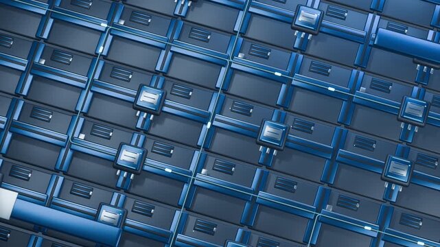 Luminous crossbar data fabric with packets switching through modular network rails