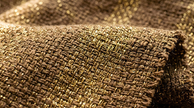 Golden Brown Textured Fabric Background for Marketing Logo Design and Vector Template