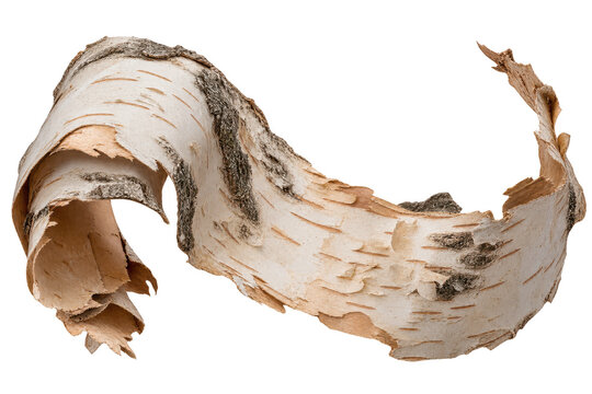 Flaking birch bark curl Isolated Transparent PNG
