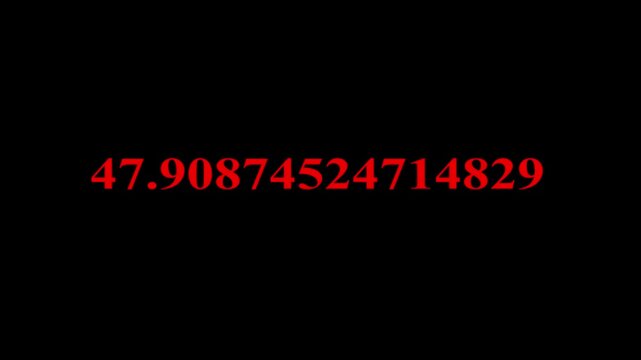 Digital counter display with rapidly increasing red numbers on black background, for data and analytics
