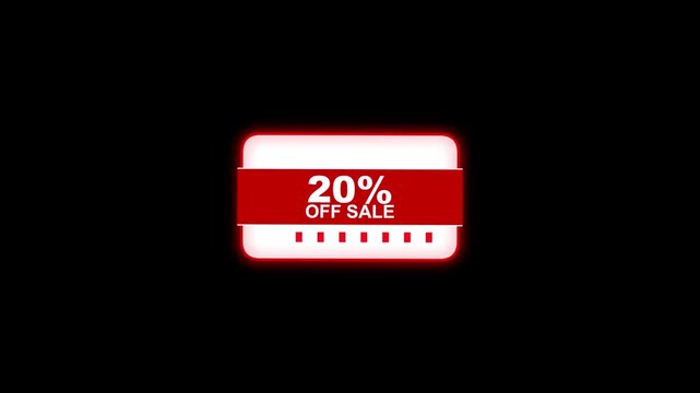 abstract sale tag 20% off motion loop clean