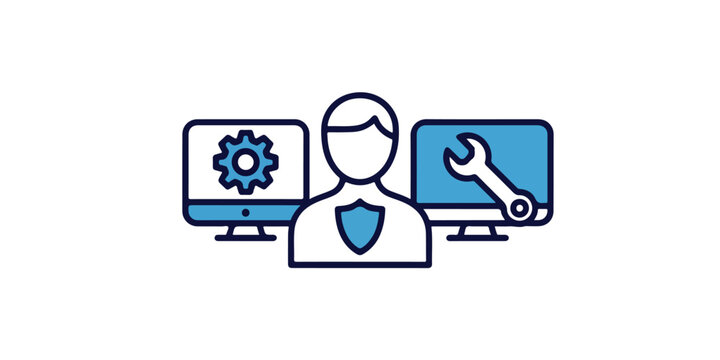 User Admin Computer and Administrator System Vector Icon Set