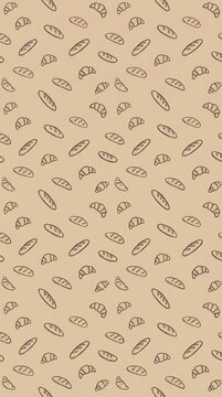 Croissant Pattern Design on Warm Beige Background
