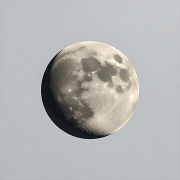 Full moon isolated on clean light background for space-themed