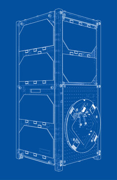 storage unit blueprint illustration. Vector
