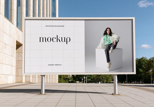 Large Urban Street Billboard Presentation Mockup