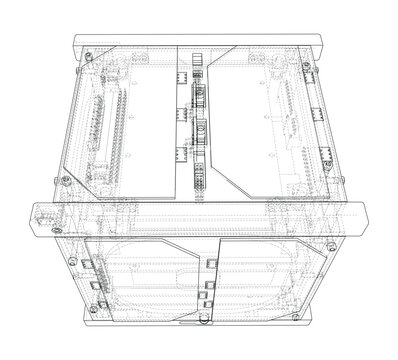 technical blueprint of machinery design. Vector