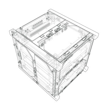 technical blueprint of electronic device. Vector