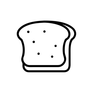 slice of toast line icon, toasted bread symbol for breakfast, bakery and food concept, outline vector design