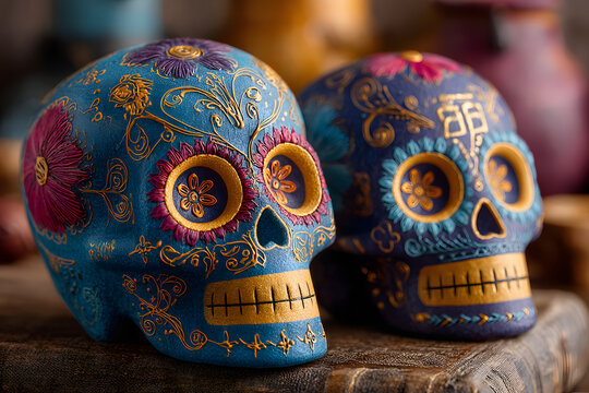 Calaveras de az&uacute;car tradicionales