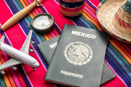 Planning mexico vacation with passports and travel items