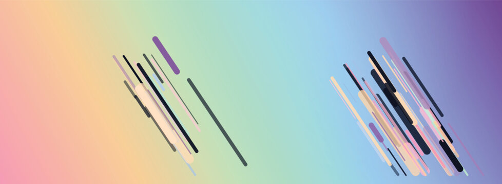Abstract diagonal lines and rectangles form a colorful vector pattern on a gradient background