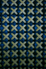 Blue and cream woven pattern creates striking visual rhythm © BI4S