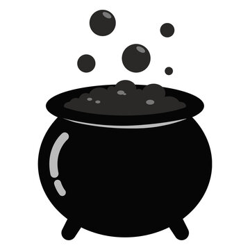 cauldron halloween vector icons of magic cauldron pot 