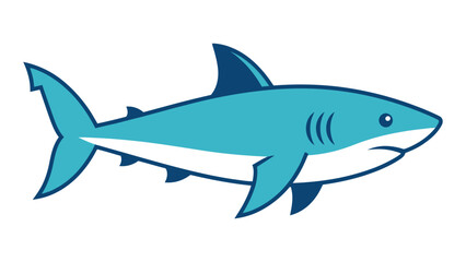 Obraz premium Cartoon Great White Shark Illustration