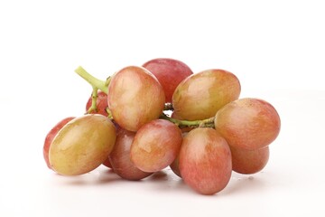 Fototapeta premium Bunch of fresh ripe grapes on white background