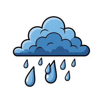 Rain cloud with falling droplets illustration