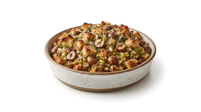 Thanksgiving Day Food Chestnut stuffing prepared for - High Quality Modern Digital Asset for Design and Commercial Concept