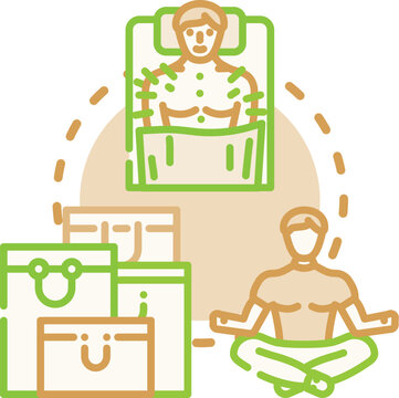 Gradual desensitization therapy concept. Cognition response, treatment stimulus, mindfulness exposure icon vector illustration
