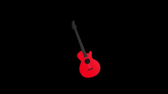 Guitar 3d Animation on a transparent background