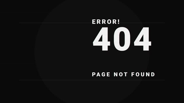 Website Error 404 Page Not Found Motion Screen