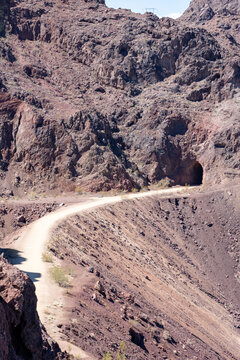 Hiking trail leading into a tunnel at Lake Mead Nevada