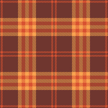 Seamless vector tartan plaid pattern in brown, orange and red autumn colors, woven textile texture.
Classic cozy flannel texture. Repeating design for fabric, wallpaper, wrapping paper, packaging