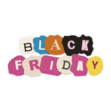 Colorful block letters spelling friday celebration