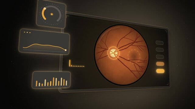 AI retina vessel mapping and grading in 3D amber seamless loop