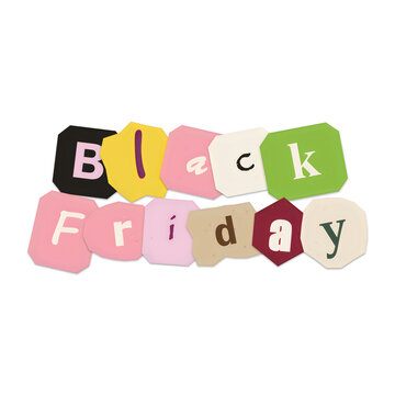 Bright colorful wooden block letters spelling friday
