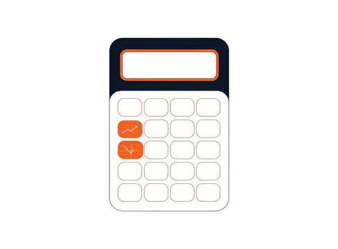 Calculator with highlighted break-even symbols, break-even analysis concept