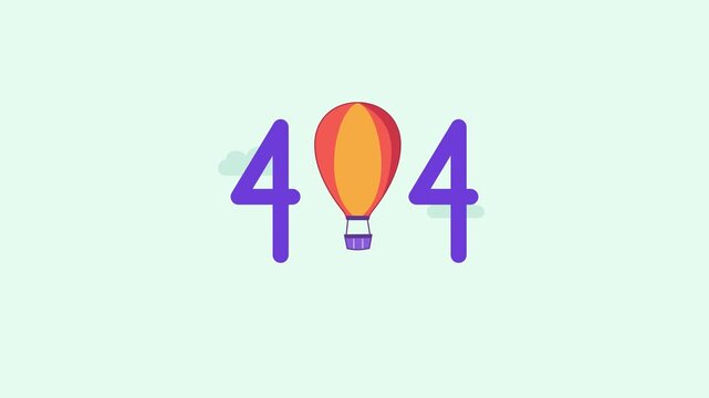 Hot air balloon 404 error page animation
