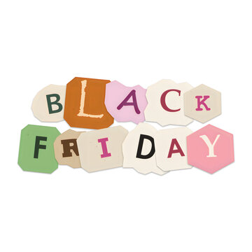 Colorful black friday wooden letter blocks
