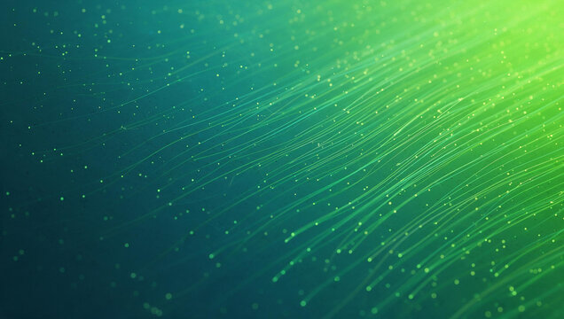 Green Fiber Optic Data Flow Abstract Technology Background