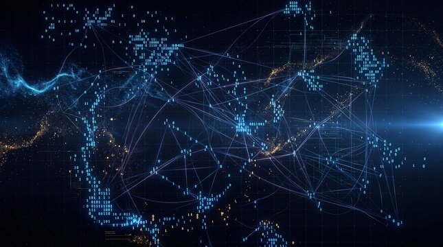 Big Data Network and Digital Information Technology Concept