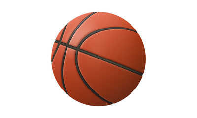 Fototapeta premium Orange basketball sports equipment graphic illustration Smooth classic basketball 3D render design element
