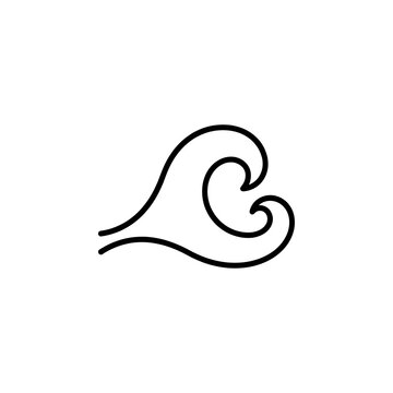 Simple Minimalist Ocean Wave Outline - Modern Abstract Sea Wave Icon