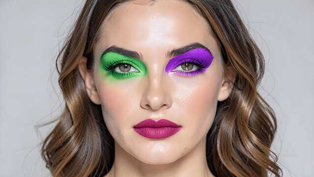 viso di donna con make-up 