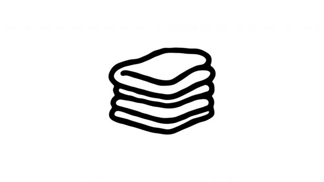 Sandwich For Meals And Food Service Hand Drawn Doodle Animation. Bread Stack And Lunch Symbol. Restaurant Menu And Catering Graphic. 4K Loop With Alpha Channel.
